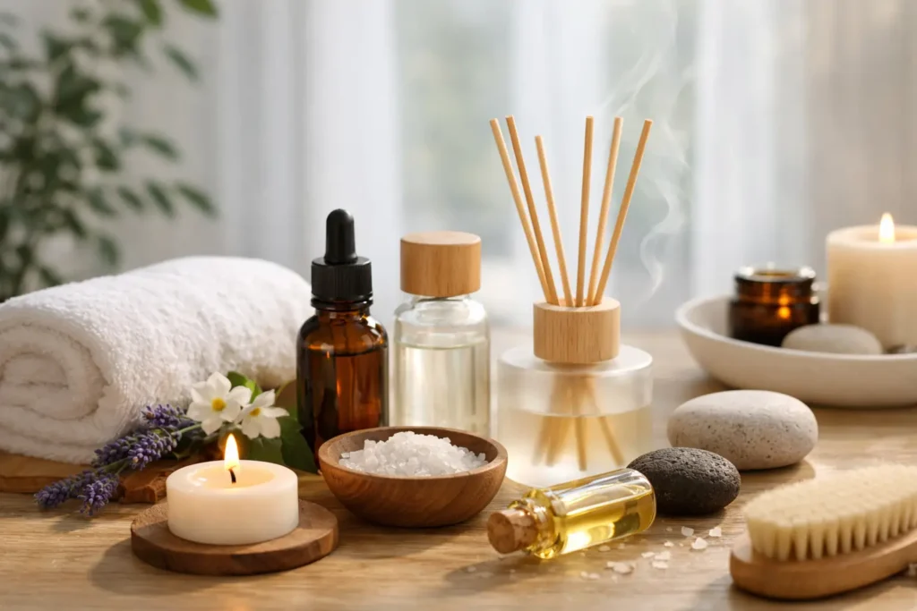 Rotina de autocuidado com aromas para o dia a dia